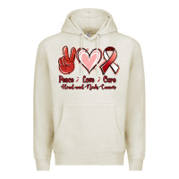 Oatmeal Heather peace love cure head and neck cancer Premium Hoodie - Jasminsmagicworld