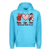Ocean Blue peace love cure head and neck cancer Premium Hoodie - Jasminsmagicworld