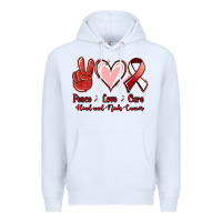 White peace love cure head and neck cancer Premium Hoodie - Jasminsmagicworld