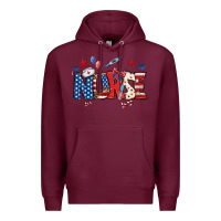 Burgundy american nurse Premium Hoodie - BundleAndBundleShop