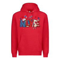 Red american nurse Premium Hoodie - BundleAndBundleShop