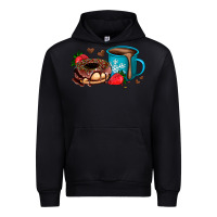 Black donut coffee strawberry Urban Hoodie - AdoDesignShop