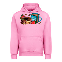 Fuchsia Pink donut coffee strawberry Urban Hoodie - AdoDesignShop