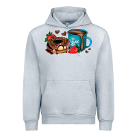 Heather Grey donut coffee strawberry Urban Hoodie - AdoDesignShop
