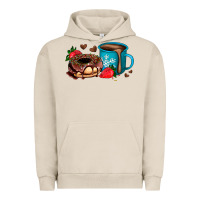Pigment French Oak donut coffee strawberry Urban Hoodie - AdoDesignShop