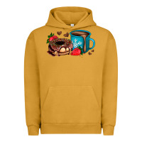 Pigment Peanut Butter donut coffee strawberry Urban Hoodie - AdoDesignShop