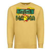 Antique Gold softball mama with leopard Premium Sweatshirt - Zillion Design Studio