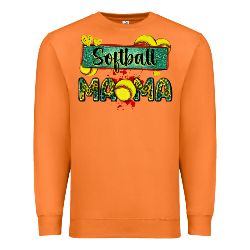 Softball Mama With Leopard Premium Sweatshirt by Zillion Design Studio | Teevron