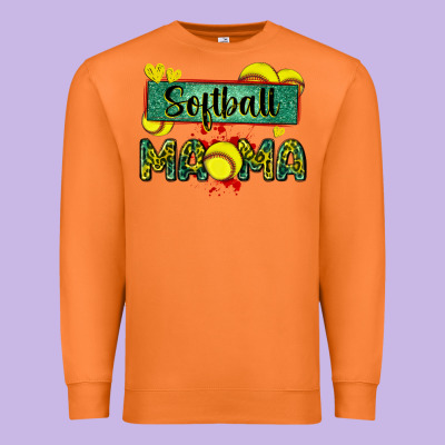 Softball Mama With Leopard Premium Sweatshirt Designed By Zillion Design Studio