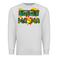 Dove Grey softball mama with leopard Premium Sweatshirt - Zillion Design Studio
