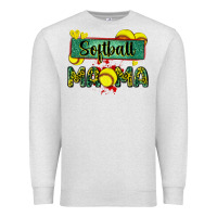 Oatmeal Heather softball mama with leopard Premium Sweatshirt - Zillion Design Studio