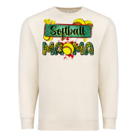 Sandshell softball mama with leopard Premium Sweatshirt - Zillion Design Studio