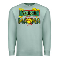 Seafoam softball mama with leopard Premium Sweatshirt - Zillion Design Studio