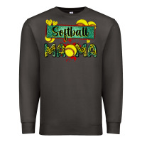 Smoke softball mama with leopard Premium Sweatshirt - Zillion Design Studio