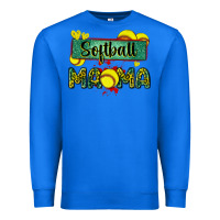 True Royal softball mama with leopard Premium Sweatshirt - Zillion Design Studio