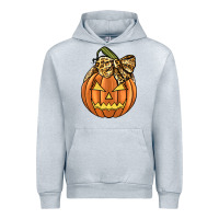 Heather Grey Leopard Ribbon Halloween Pumkin Urban Hoodie - JahusDesignShop