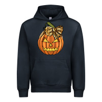 Navy Leopard Ribbon Halloween Pumkin Urban Hoodie - JahusDesignShop