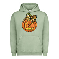 Pigment Oil Green Leopard Ribbon Halloween Pumkin Urban Hoodie - JahusDesignShop