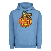 Pigment Pebble Blue Leopard Ribbon Halloween Pumkin Urban Hoodie - JahusDesignShop