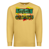 Antique Gold softball granny with leopard Premium Sweatshirt - Zillion Design Studio