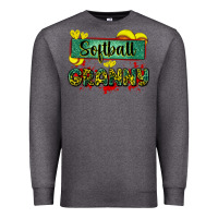 Charcoal Heather softball granny with leopard Premium Sweatshirt - Zillion Design Studio