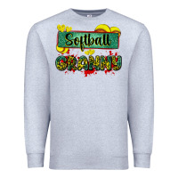 Heather Grey softball granny with leopard Premium Sweatshirt - Zillion Design Studio