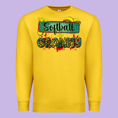 Softball Granny With Leopard Premium Sweatshirt Designed By Zillion Design Studio