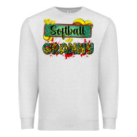 Oatmeal Heather softball granny with leopard Premium Sweatshirt - Zillion Design Studio
