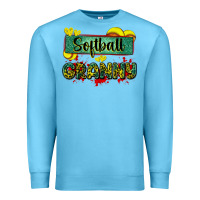 Ocean Blue softball granny with leopard Premium Sweatshirt - Zillion Design Studio