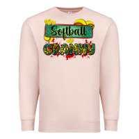 Pale Pink softball granny with leopard Premium Sweatshirt - Zillion Design Studio