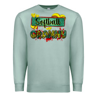 Seafoam softball granny with leopard Premium Sweatshirt - Zillion Design Studio