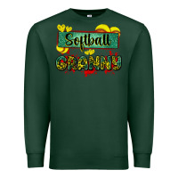 Sports Green softball granny with leopard Premium Sweatshirt - Zillion Design Studio