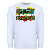 White softball granny with leopard Premium Sweatshirt - Zillion Design Studio
