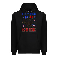 Black best dad ever american flag Premium Hoodie - Artiststas