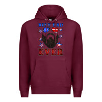 Burgundy best dad ever american flag Premium Hoodie - Artiststas