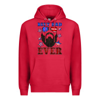Cardinal best dad ever american flag Premium Hoodie - Artiststas