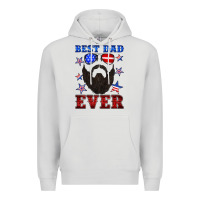 Dove Grey best dad ever american flag Premium Hoodie - Artiststas