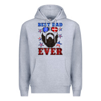 Heather Grey best dad ever american flag Premium Hoodie - Artiststas