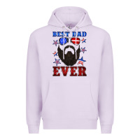 Lilac best dad ever american flag Premium Hoodie - Artiststas