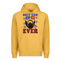Mustard best dad ever american flag Premium Hoodie - Artiststas