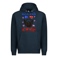 Navy best dad ever american flag Premium Hoodie - Artiststas