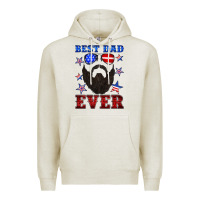 Oatmeal Heather best dad ever american flag Premium Hoodie - Artiststas
