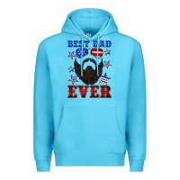 Ocean Blue best dad ever american flag Premium Hoodie - Artiststas
