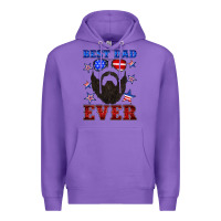 Purple best dad ever american flag Premium Hoodie - Artiststas
