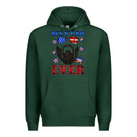 Sports Green best dad ever american flag Premium Hoodie - Artiststas