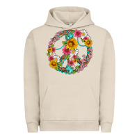 Pigment French Oak floral peace sign with gemstone Urban Hoodie - Artiststas