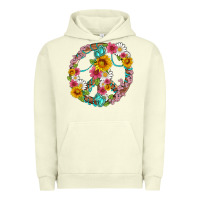 Pigment Pistachio floral peace sign with gemstone Urban Hoodie - Artiststas