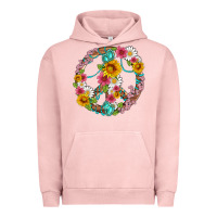 Floral Peace Sign With Gemstone Urban Hoodie | Teevron