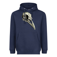 Navy Raven Skull Heavyweight Hoodie - RanaPortraitStore