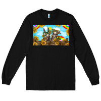 Black 2 donkeys sunflower Long Sleeve Tee - BarkalooDesign